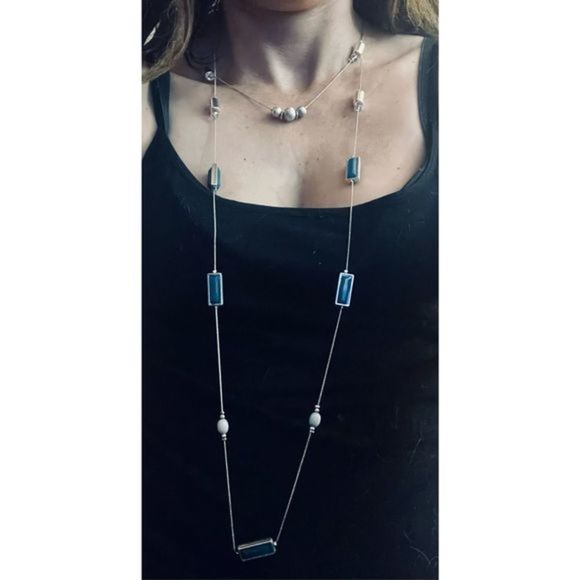 No Brand Jewelry - PRETTY BLUE BOHO STONE LAYERED NECKLACE